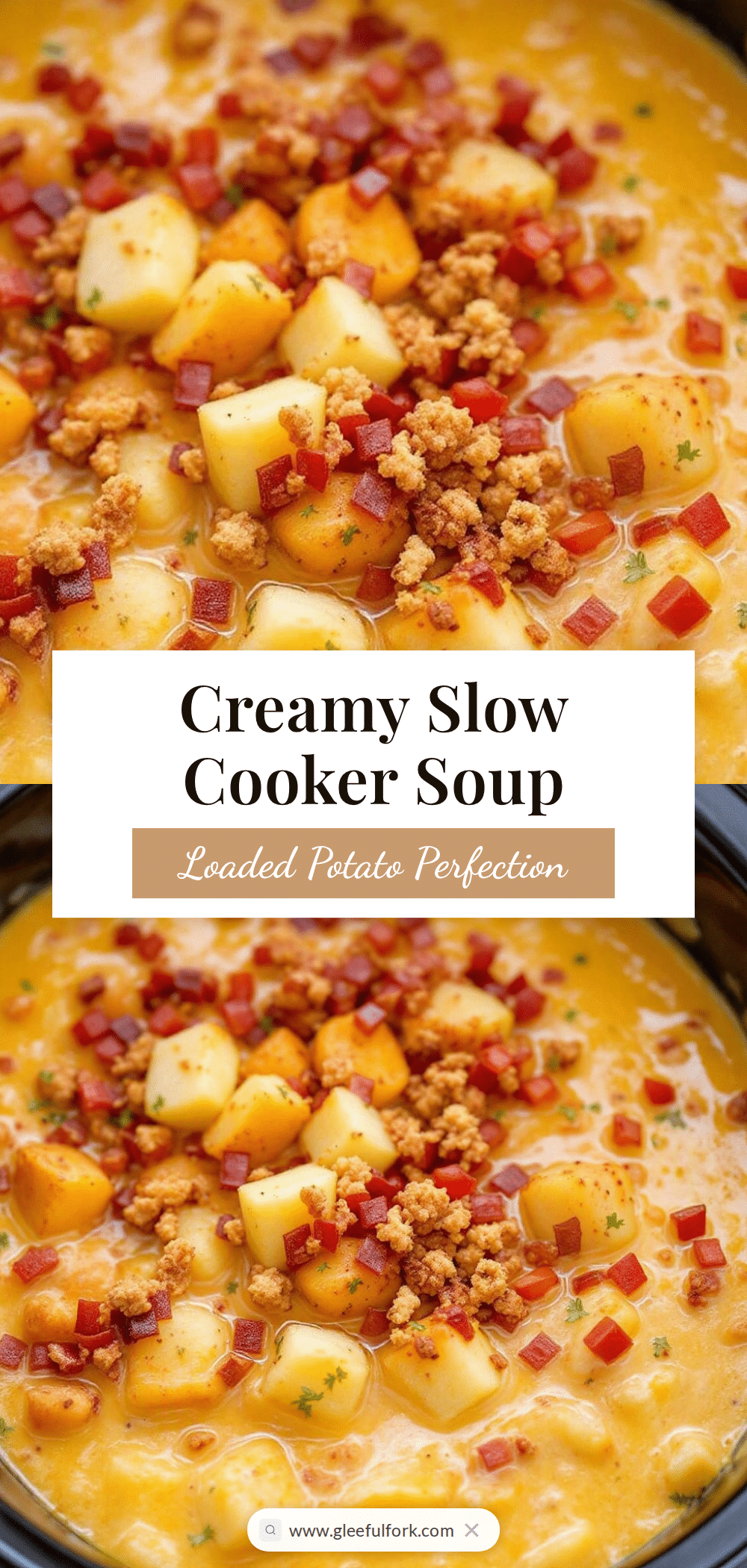 creamy loaded baked potato soup in crockpot recipe
