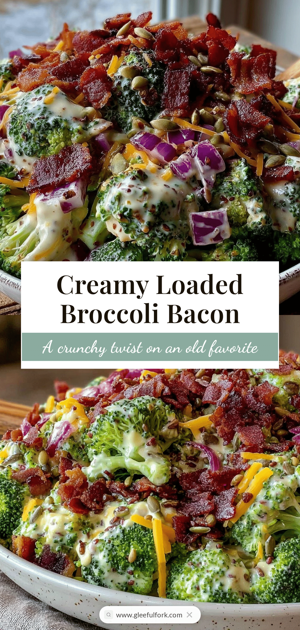 creamy loaded broccoli salad with bacon and cheddar recipe