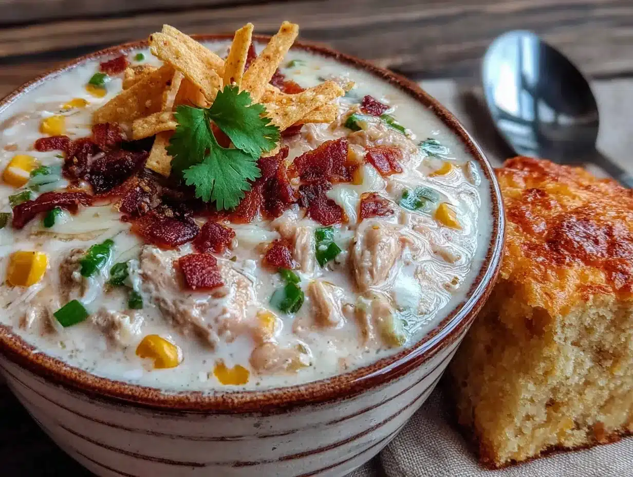 creamy slow cooker white chicken chili with hatch chilies preparation steps