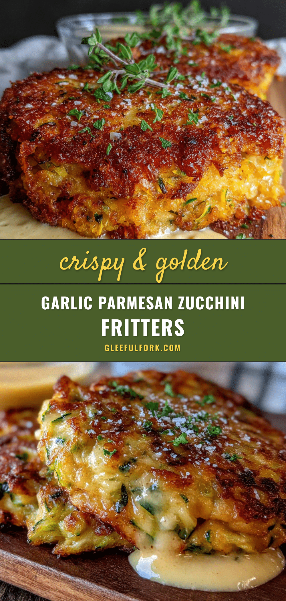 crispy garlic parmesan zucchini fritters recipe