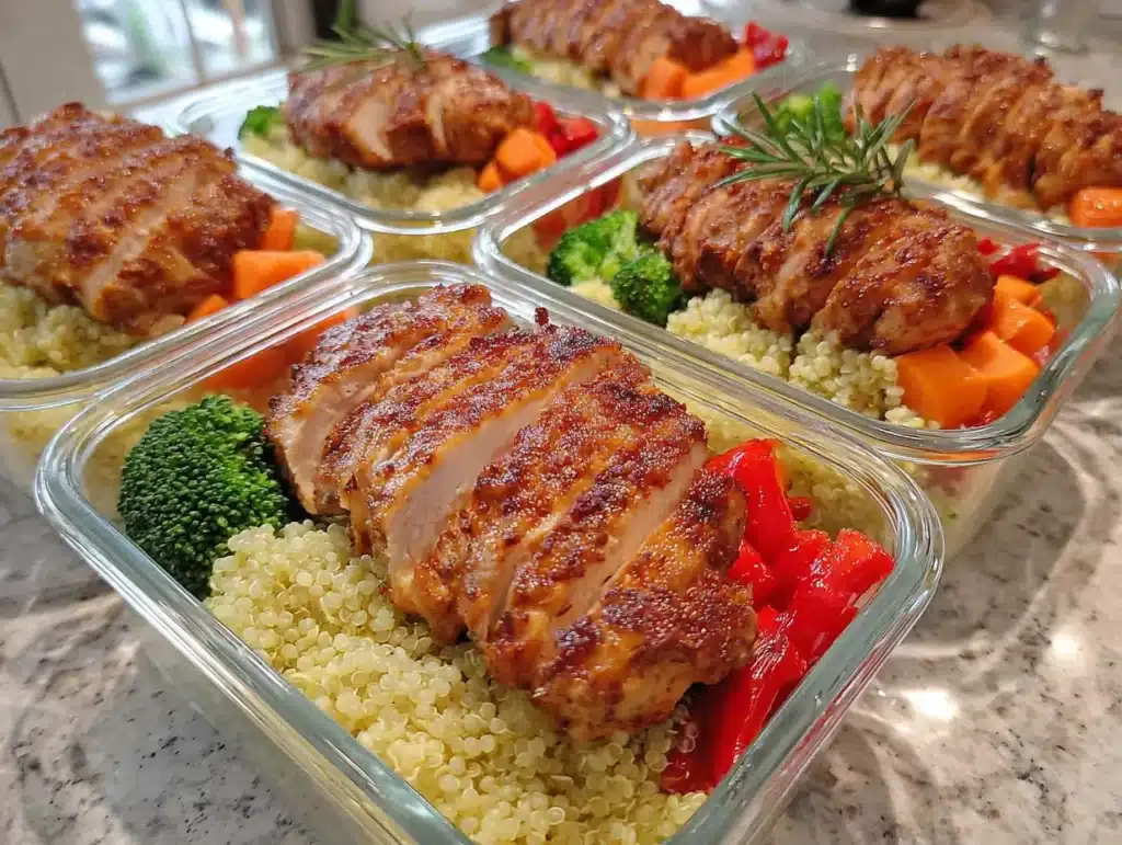 easy sheet pan chicken meal prep bowls - featured image