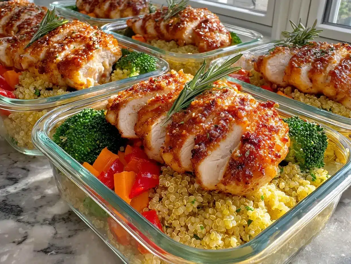 easy sheet pan chicken meal prep bowls preparation steps