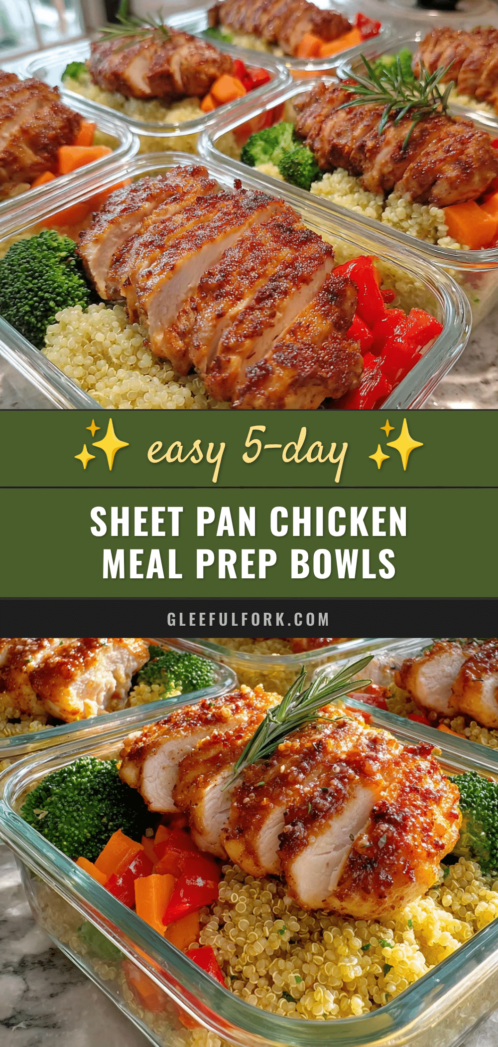 easy sheet pan chicken meal prep bowls recipe