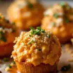football-shaped buffalo chicken dip bites - featured image