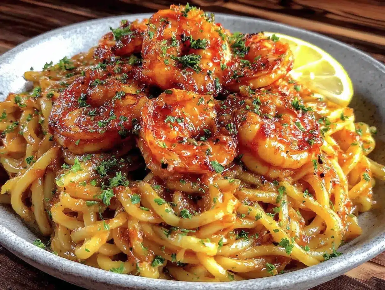 garlic butter shrimp pasta preparation steps
