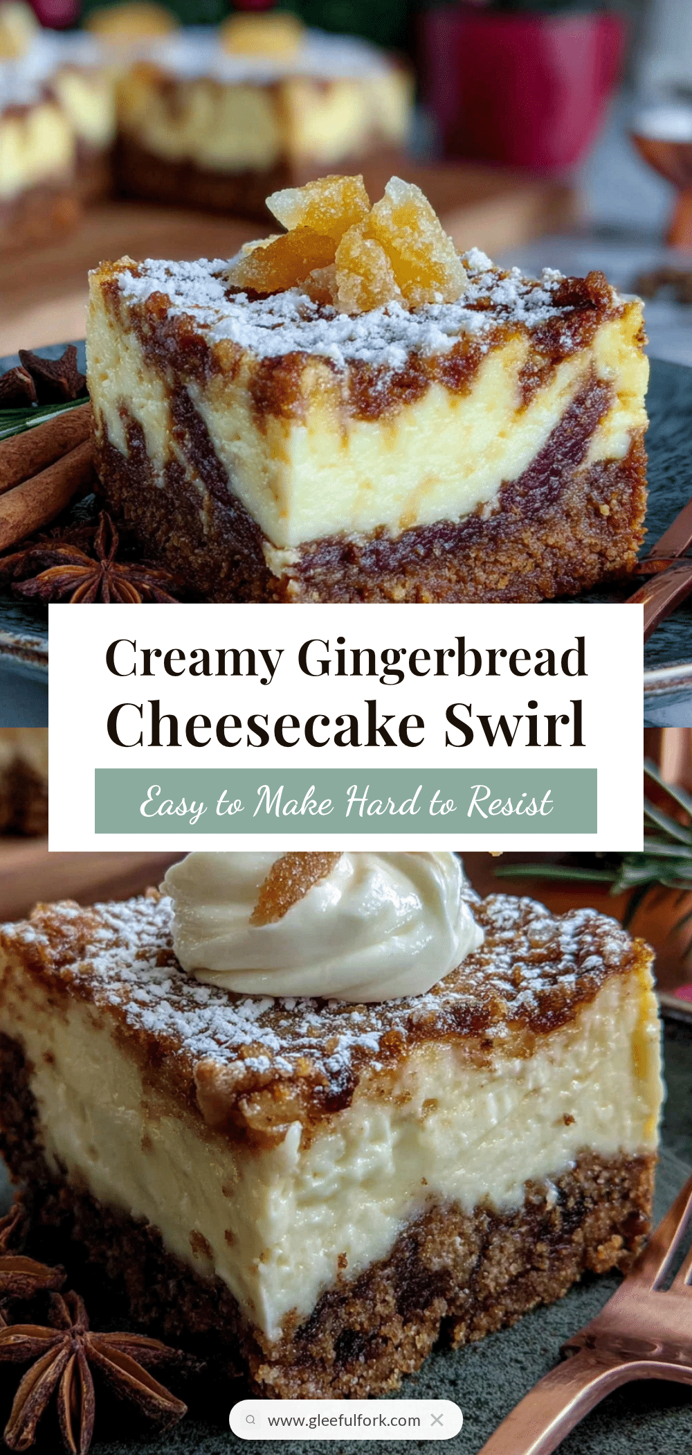 Gingerbread Cheesecake Bars recipe