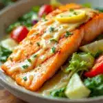 grilled salmon with lemon garlic butter - featured image