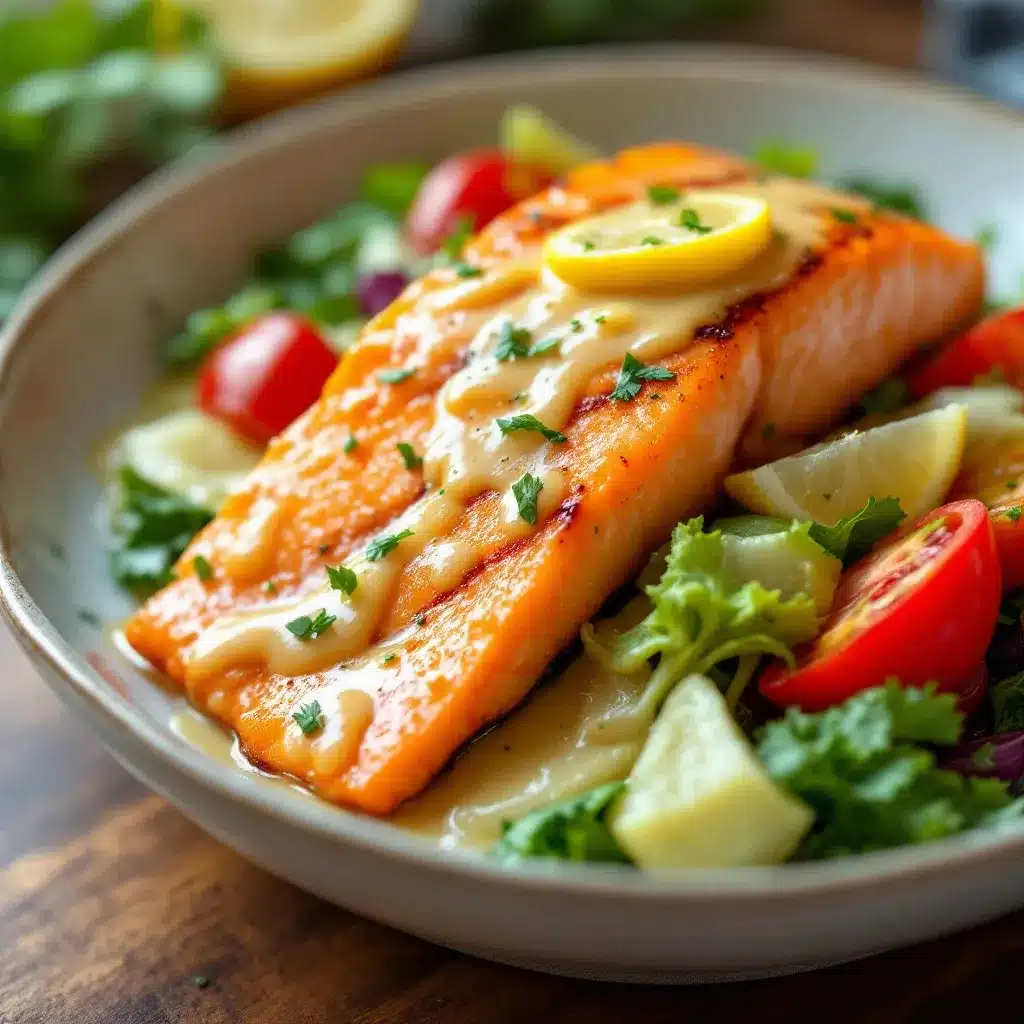 grilled salmon with lemon garlic butter preparation steps