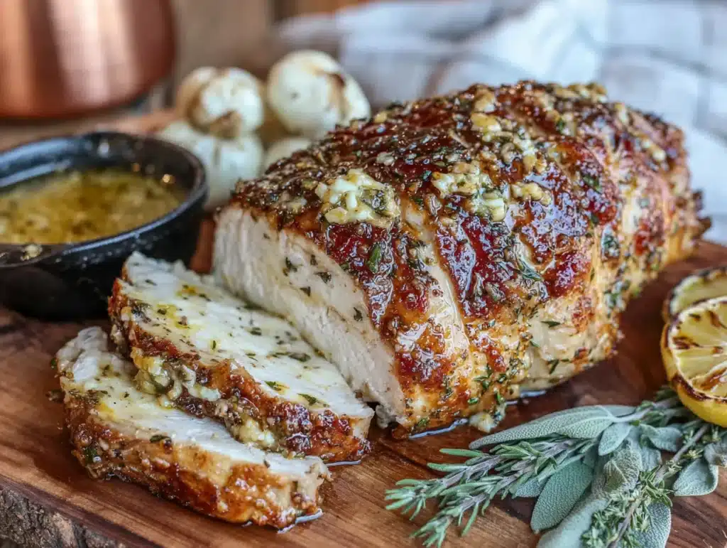 herb butter roasted turkey breast for two - featured image