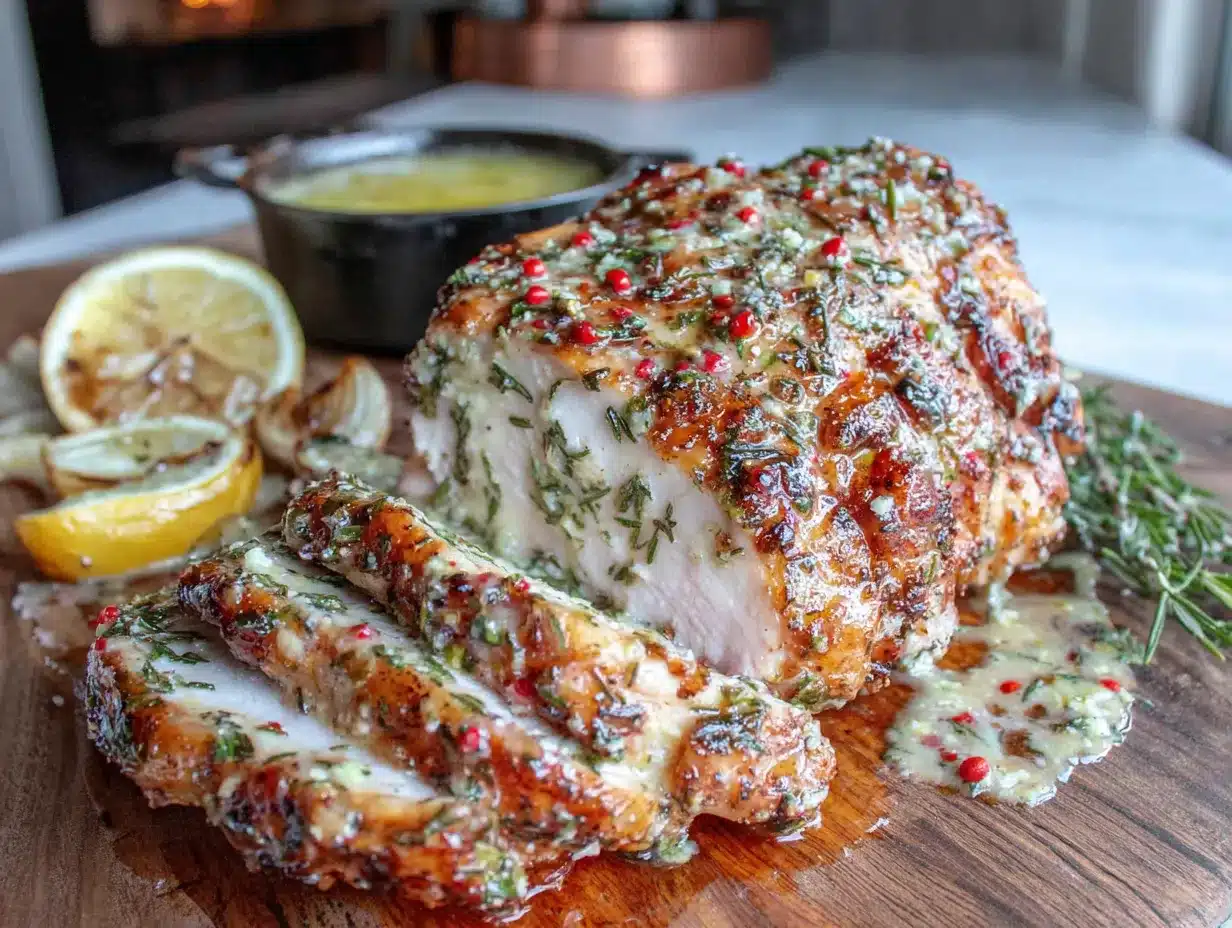 herb butter roasted turkey breast for two preparation steps