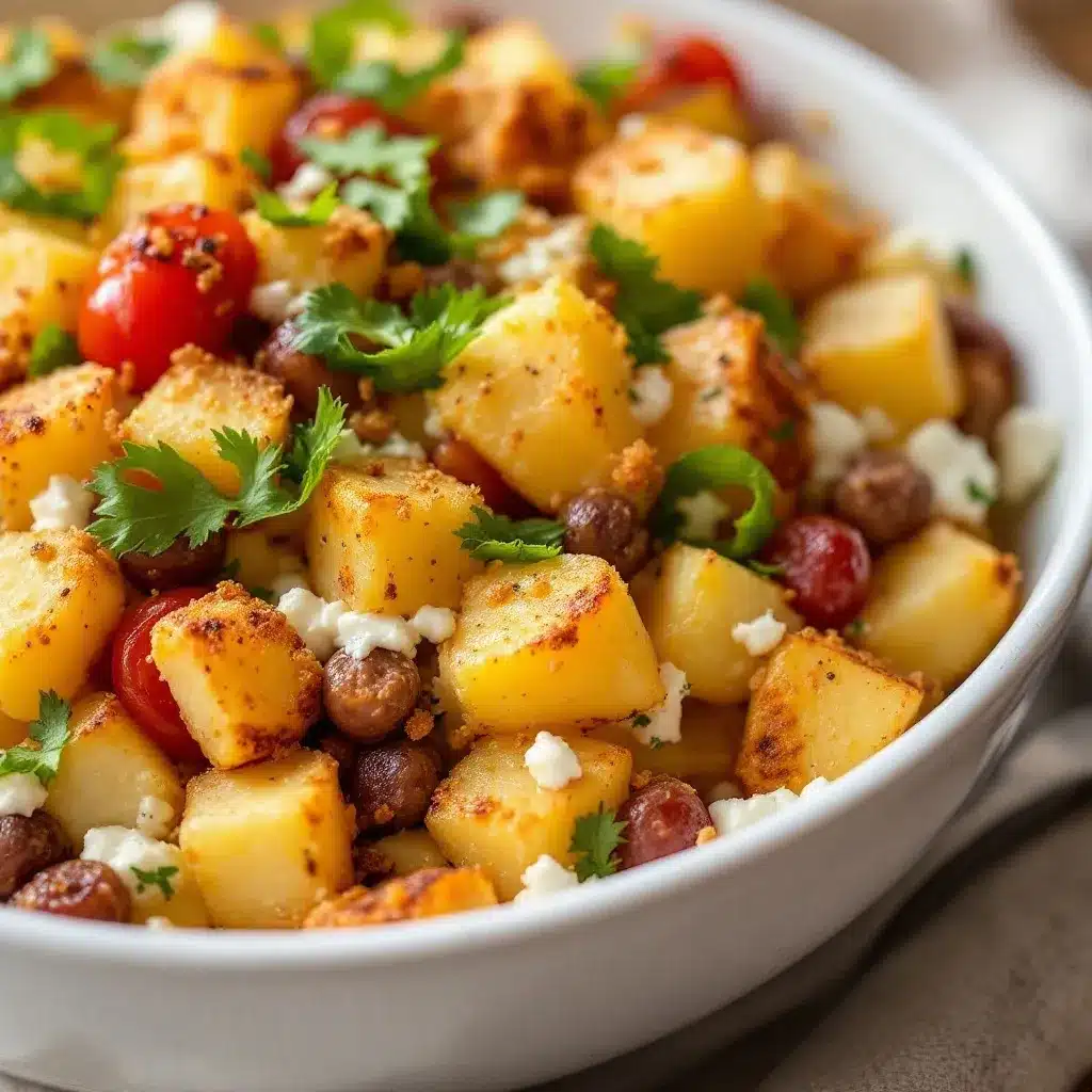 loaded baked potato salad for BBQ preparation steps