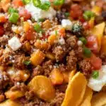 loaded nacho bar with ground beef - featured image