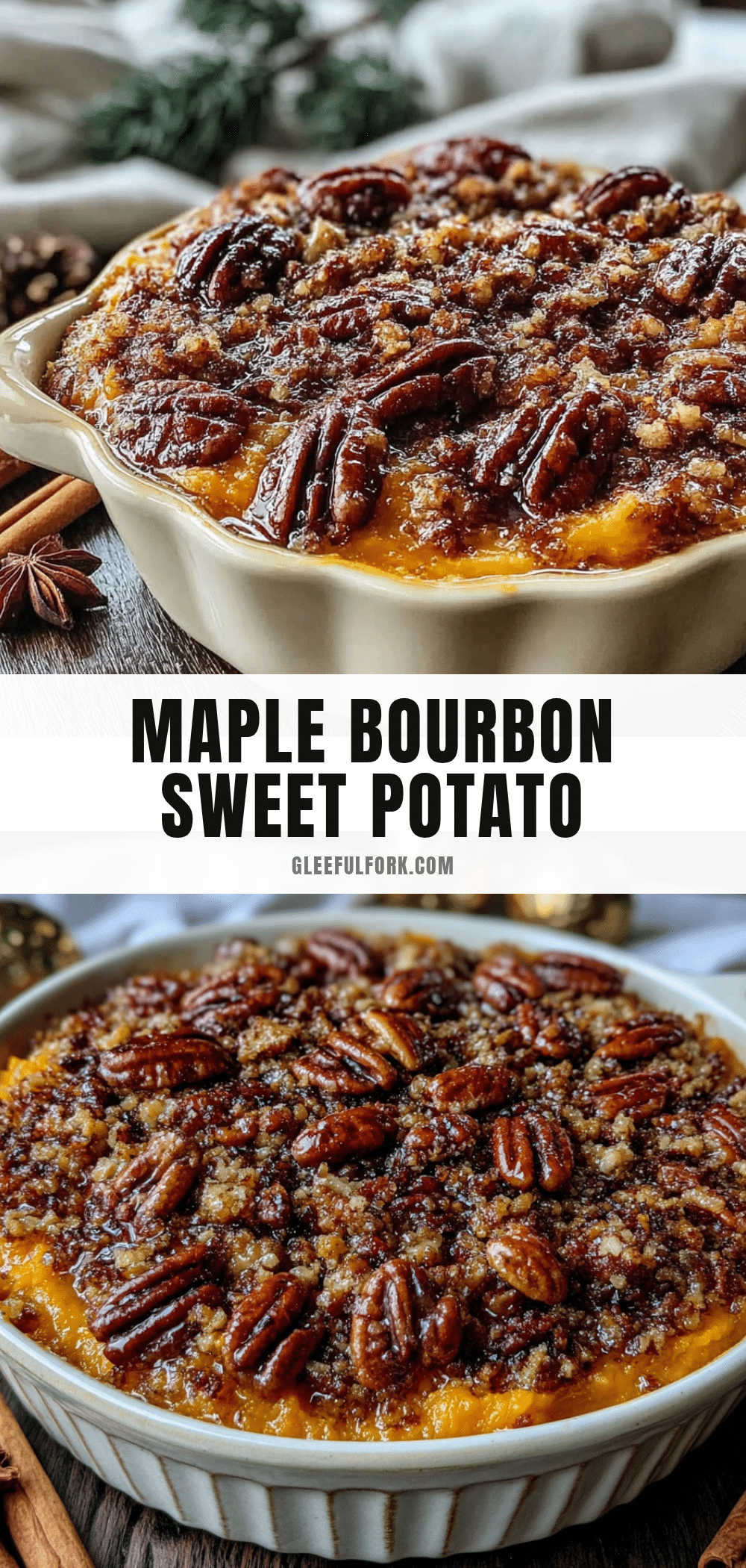 maple bourbon sweet potato casserole with pecan crumble recipe