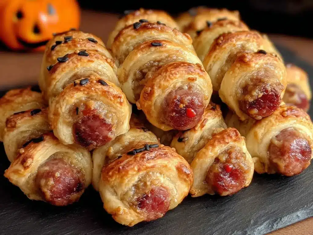 mummy wrapped sausage bites - featured image