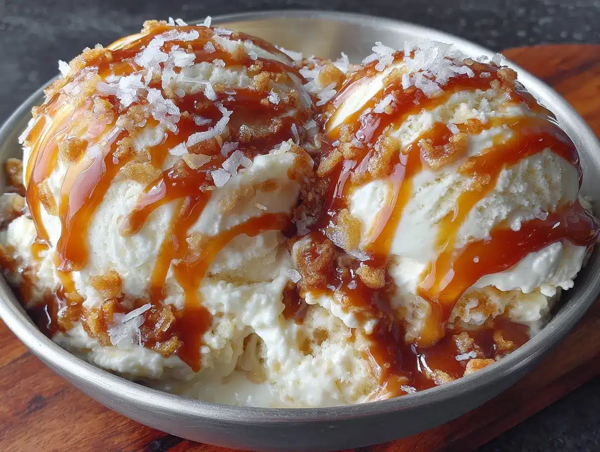 no-churn salted caramel ice cream preparation steps
