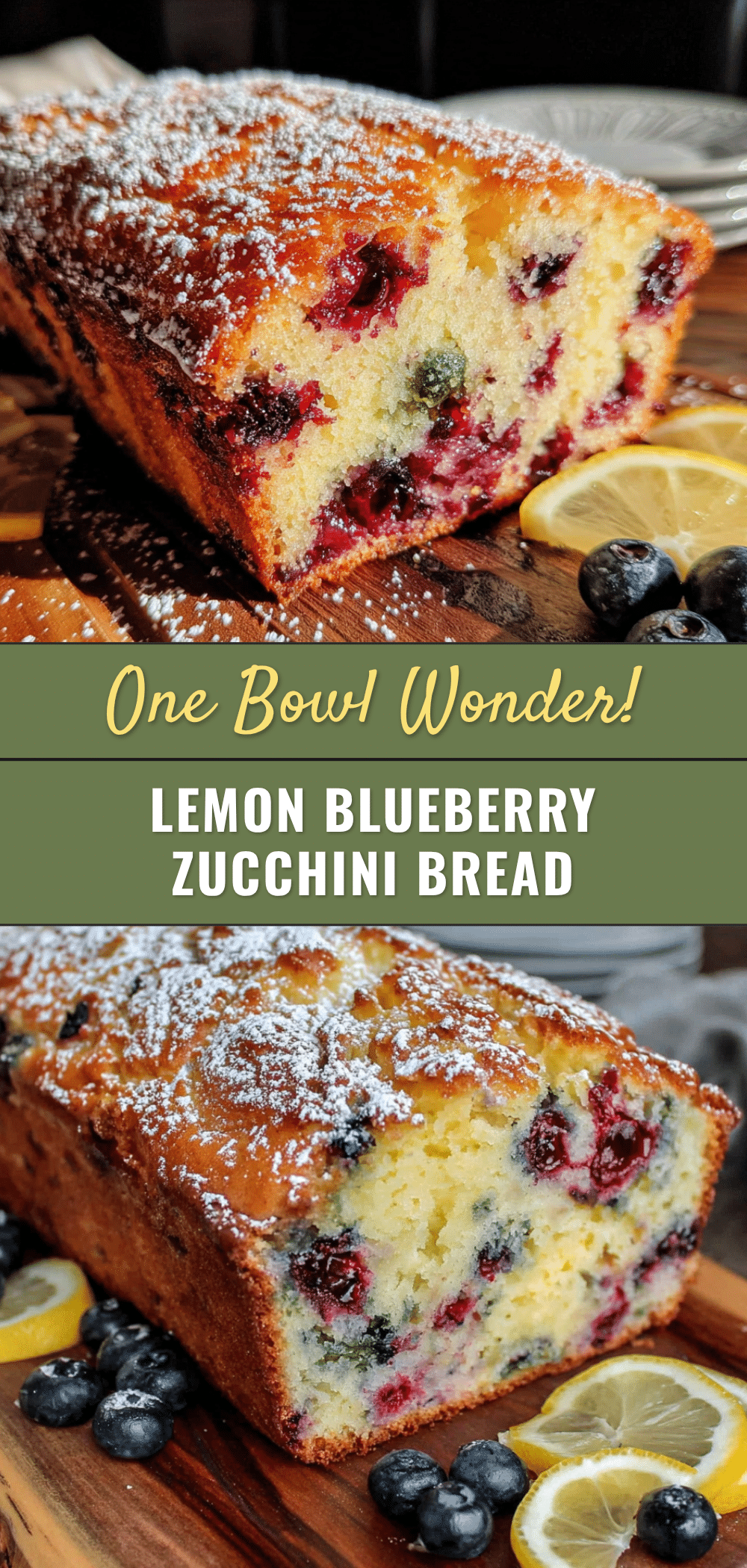 one bowl lemon blueberry zucchini bread recipe