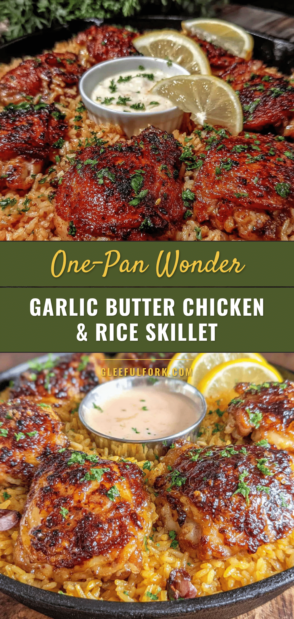 one-pan garlic butter chicken and rice recipe