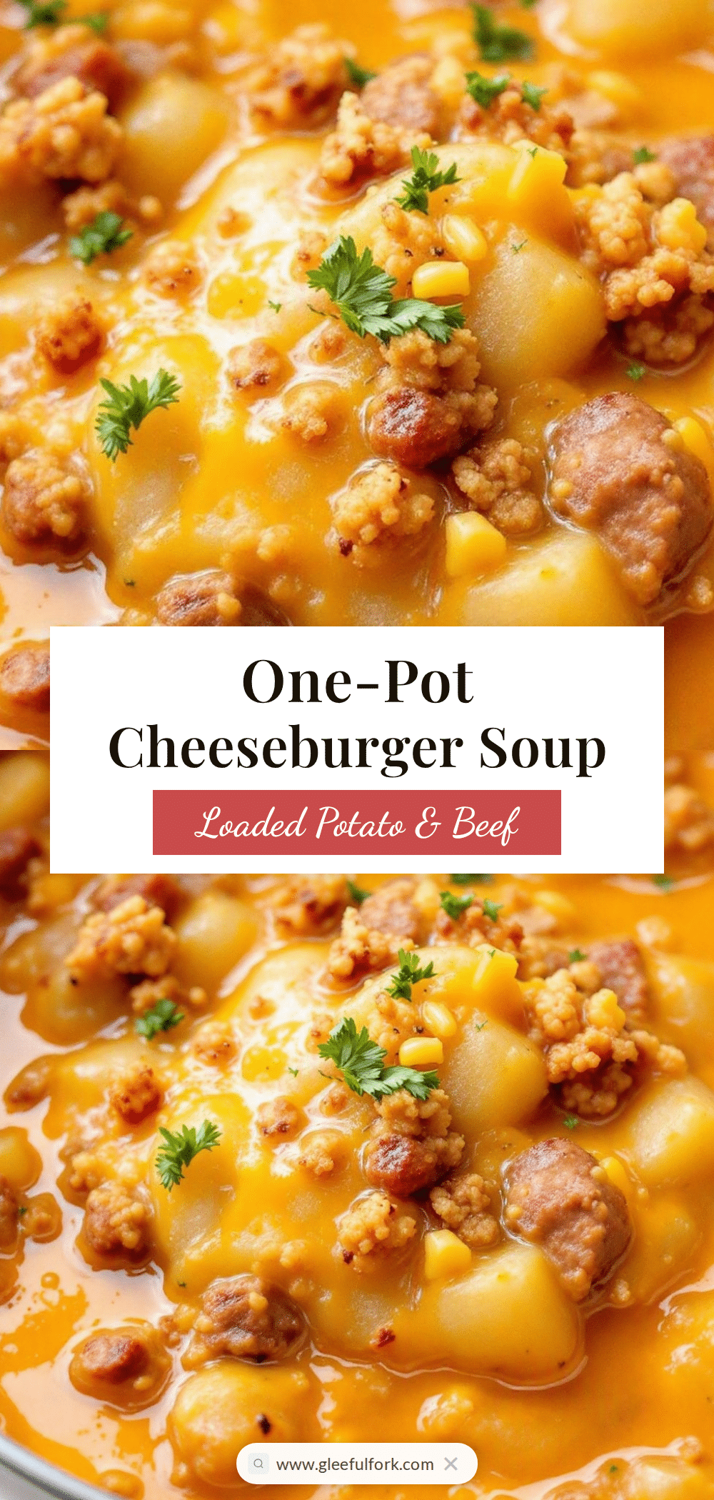One-Pot Cheeseburger Potato Soup recipe
