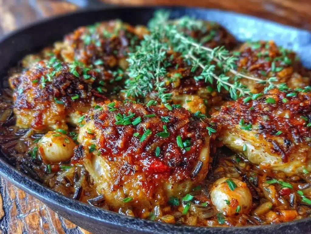 one-pot harvest chicken and wild rice bake - featured image