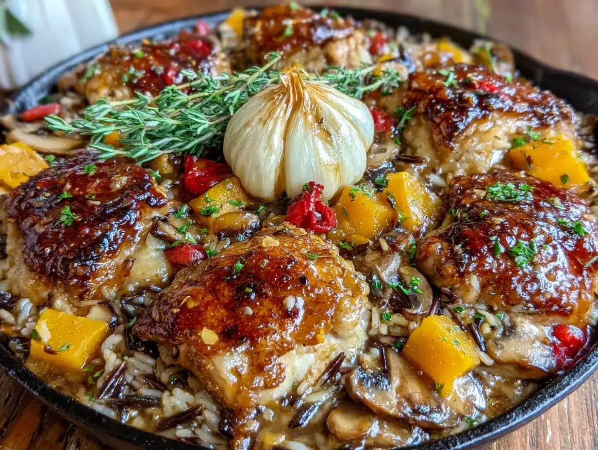 one-pot harvest chicken and wild rice bake preparation steps