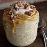 peanut butter protein overnight oats - featured image