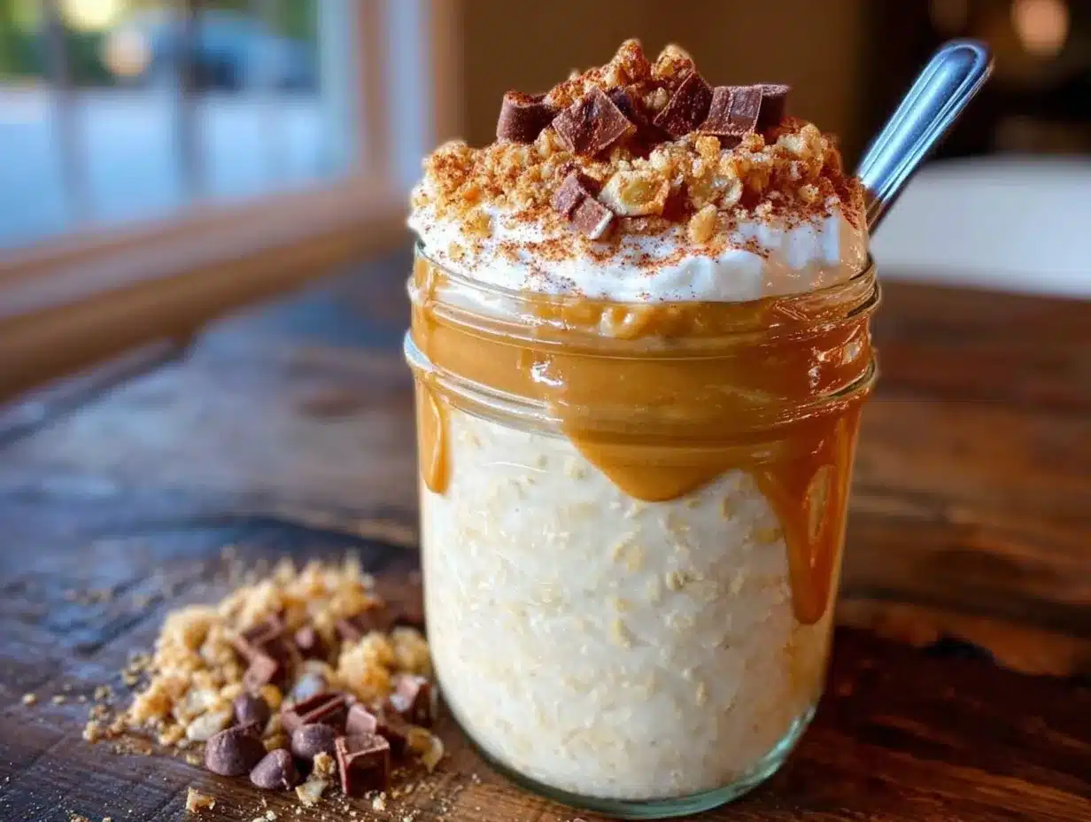 peanut butter protein overnight oats preparation steps
