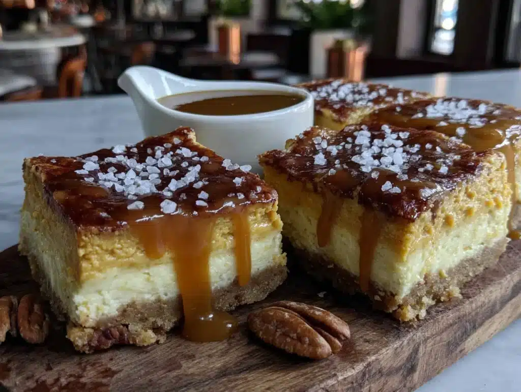 pumpkin cheesecake bars - featured image