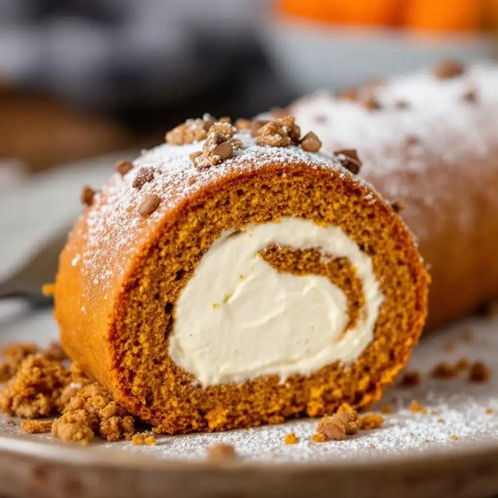 pumpkin roll with cream cheese filling preparation steps