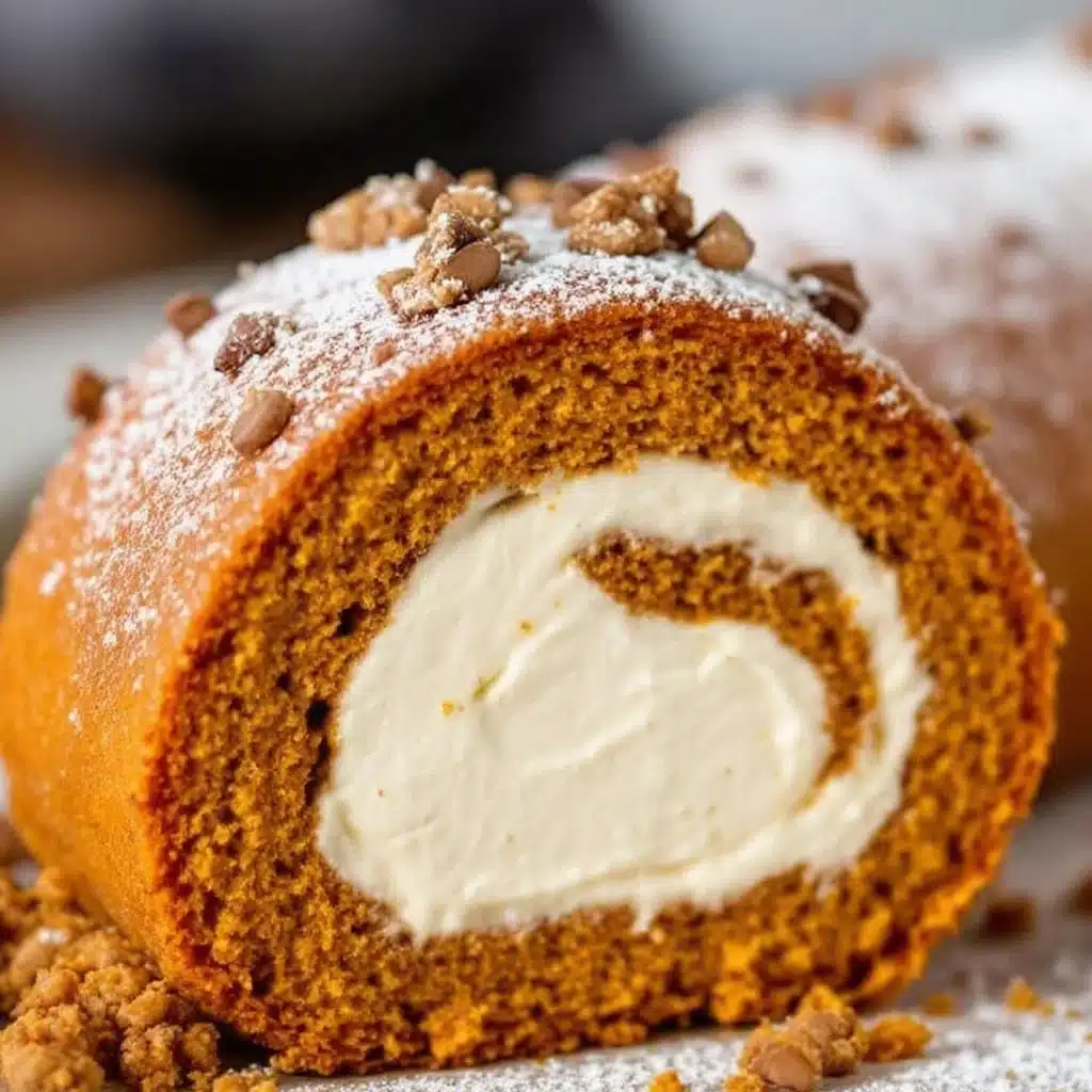 pumpkin roll with cream cheese filling - featured image