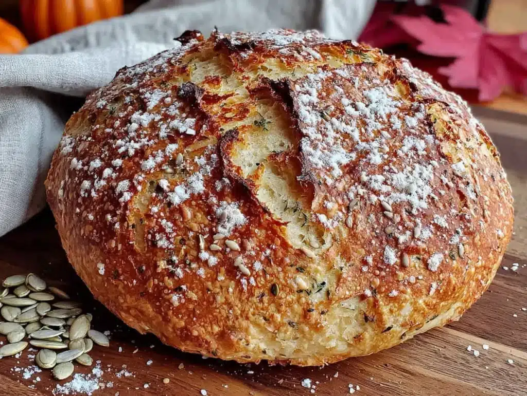 pumpkin sourdough discard bread - featured image