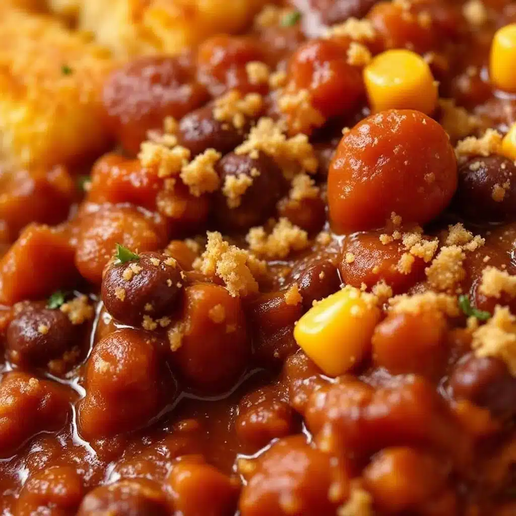 slow cooker football sunday chili with cornbread - featured image