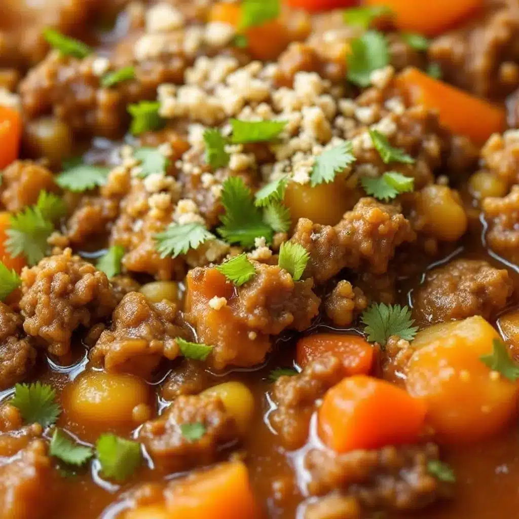 slow cooker ground beef and vegetable soup - featured image