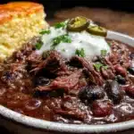 smoky three-bean chili con carne - featured image