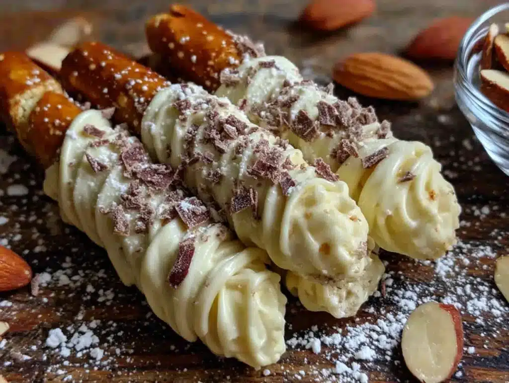 white chocolate witch finger pretzels - featured image