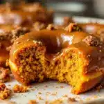 baked pumpkin donuts with maple glaze - featured image
