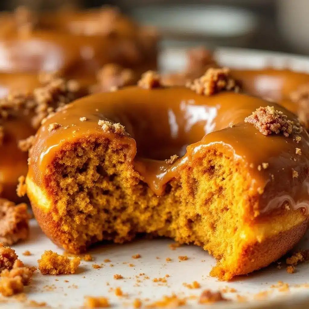 baked pumpkin donuts with maple glaze - featured image