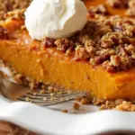 best maple bourbon pumpkin pie with pecan crust - featured image