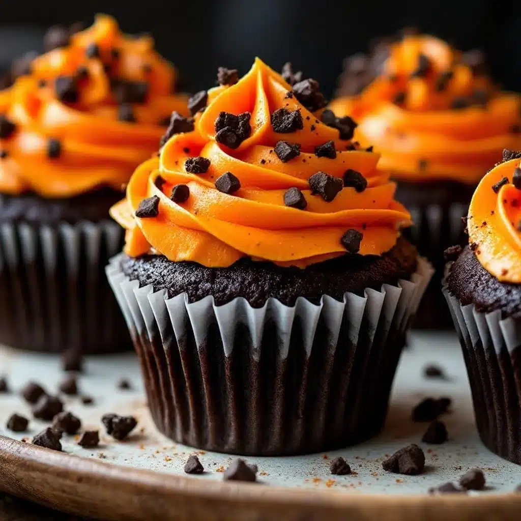black cocoa Halloween cupcakes - featured image