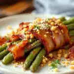 brown sugar bacon-wrapped green beans - featured image