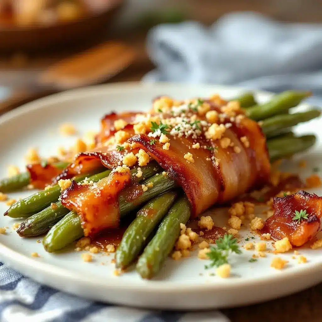 brown sugar bacon-wrapped green beans preparation steps