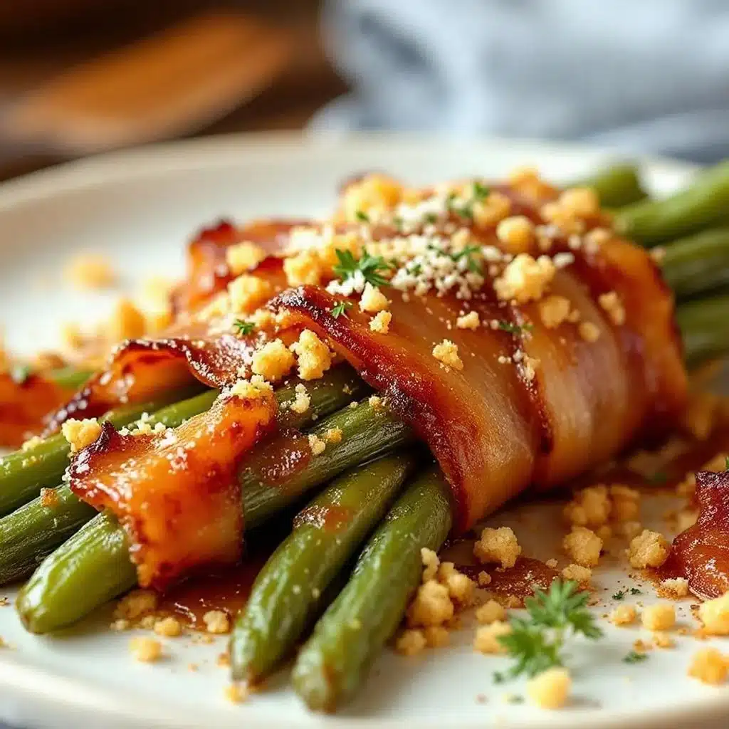 brown sugar bacon-wrapped green beans - featured image
