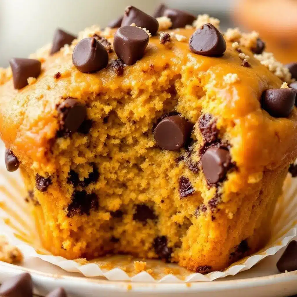 chocolate chip pumpkin muffins - featured image