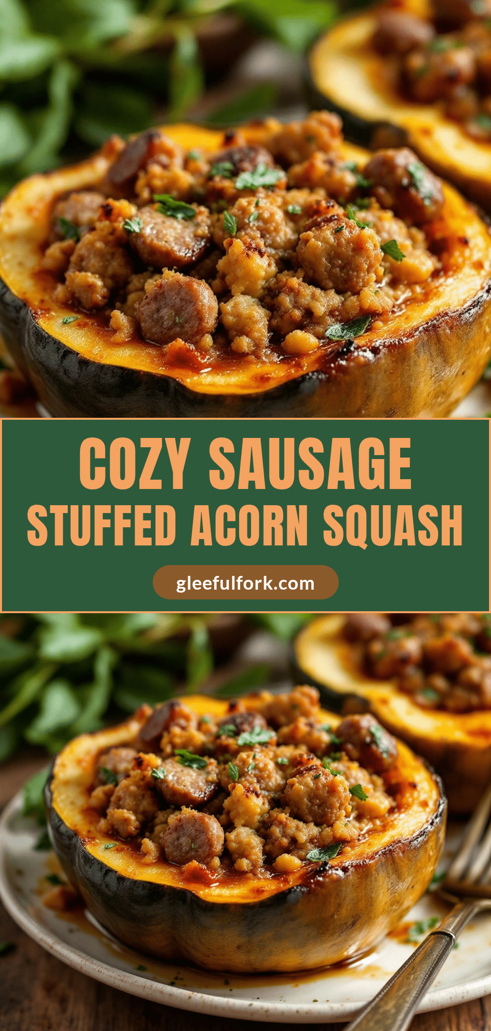 cozy sausage and sage stuffed acorn squash recipe