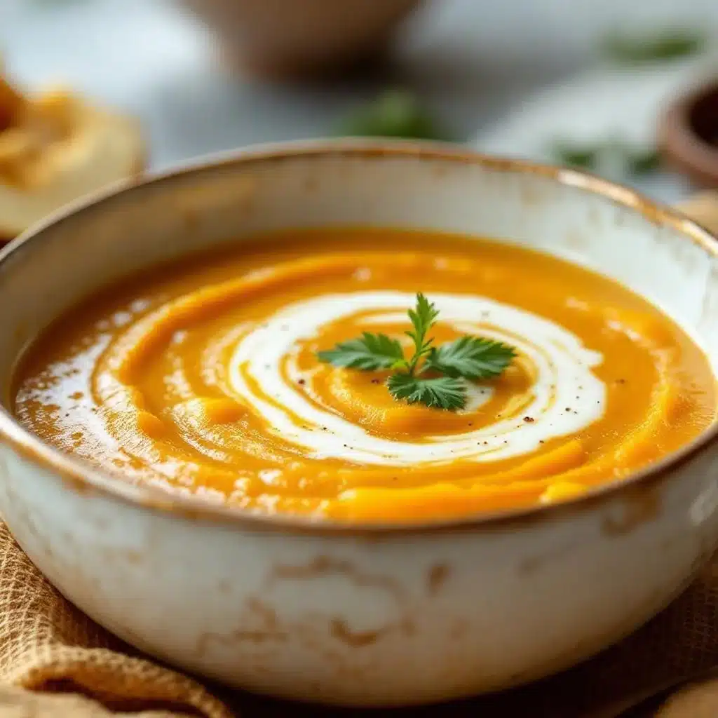 creamy acorn squash soup with coconut milk - featured image