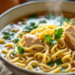 creamy chicken noodle soup - featured image