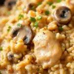 creamy crockpot chicken and rice - featured image