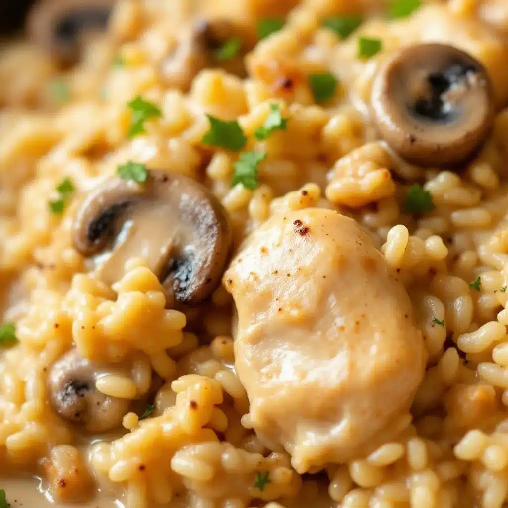creamy crockpot chicken and rice - featured image