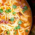 creamy crockpot chicken enchilada soup - featured image