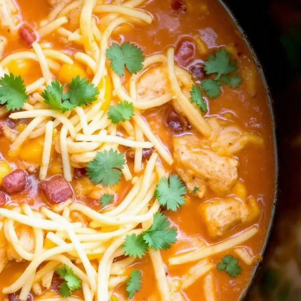 creamy crockpot chicken enchilada soup - featured image