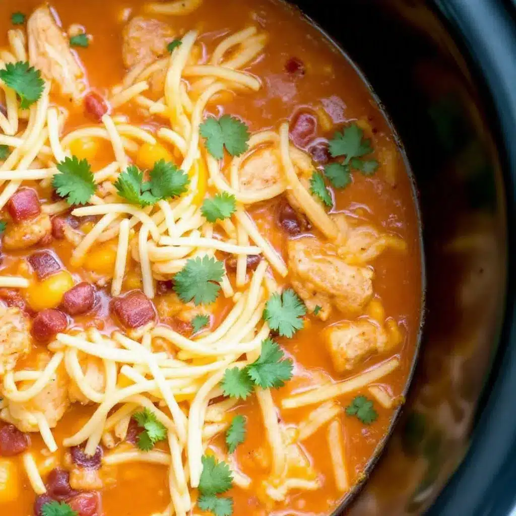 creamy crockpot chicken enchilada soup preparation steps